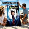 Custom Name Personalized Coraline Print Beach Towel, for Trip Camping Beach Party Home Decor, Birthday Gift for Family & Friends