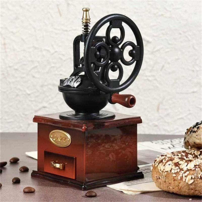 Hand Crank Coffee Grinders Music Box Plastic Mechanism Wind Up Musical Box Table Ornament Birthday Wedding Gift Women Men