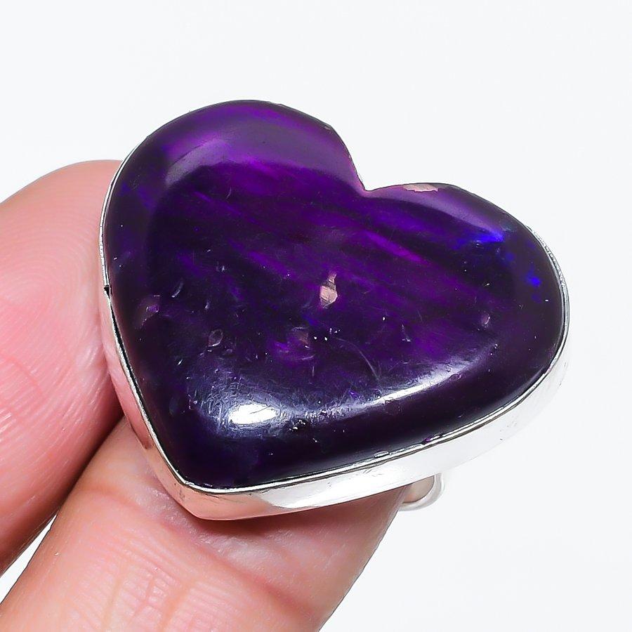 

Natural Purple Labradorite 925 Sterling Silver Jewelry Ring Size 7.5 T0D51