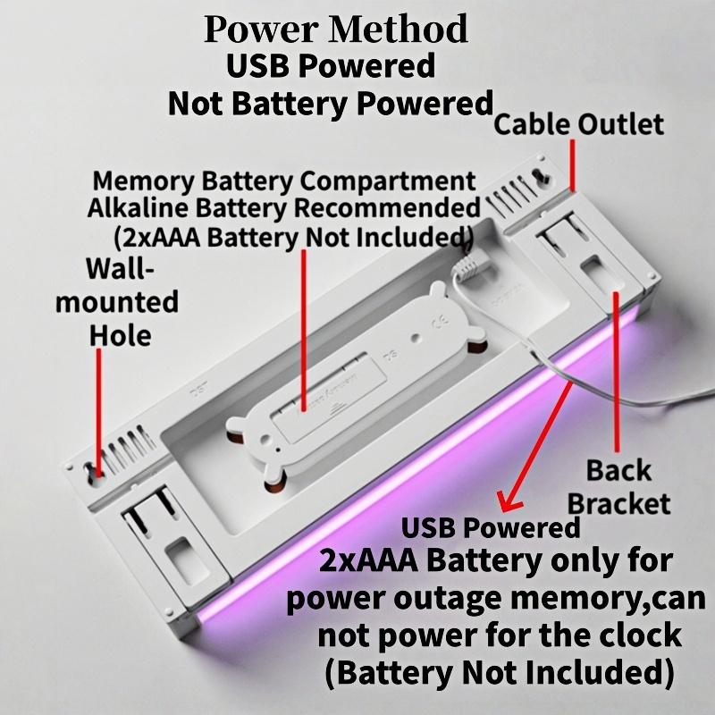 Large Digital Wall Clock with Mood Light TEMP Date Week 2 Alarm Auto Dimming Count-up Countdown Table Clock 12/24H DST LED Clock
