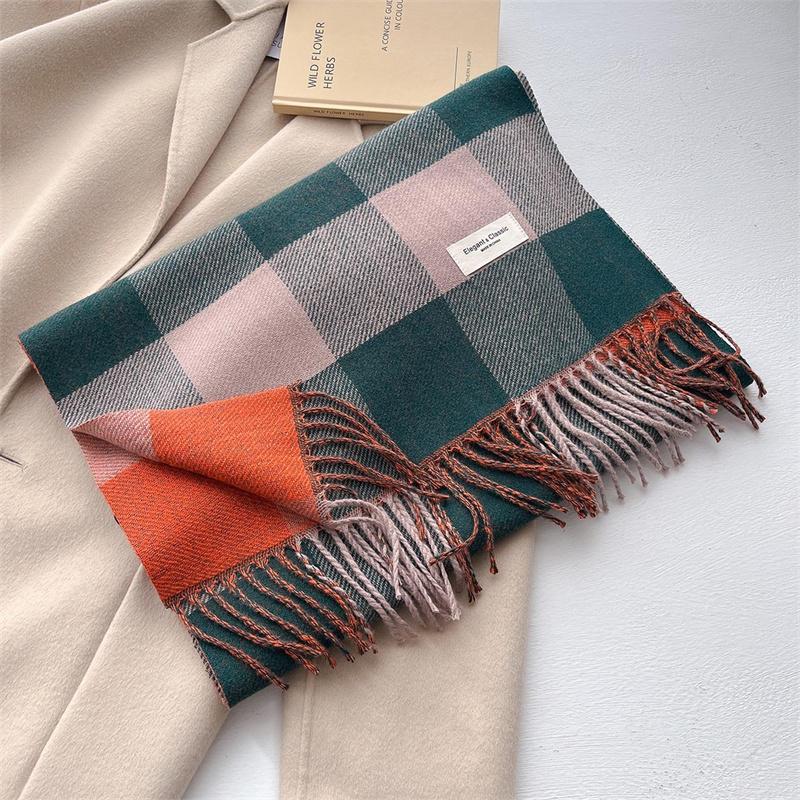 Warm Luxury Brand Cashmere Scarf Women Thick Print Shawl and Wraps Ladies Blanket Foulard Winter Pashmina Bandana Bufanda