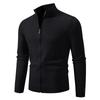 Men S Stand Collar Zip Up Loose Knitted Cardigan Solid Color Autumn