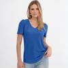 Women's Jacquarded V-neck Top T-shirt Short Sleeve Versatile Hollow Top