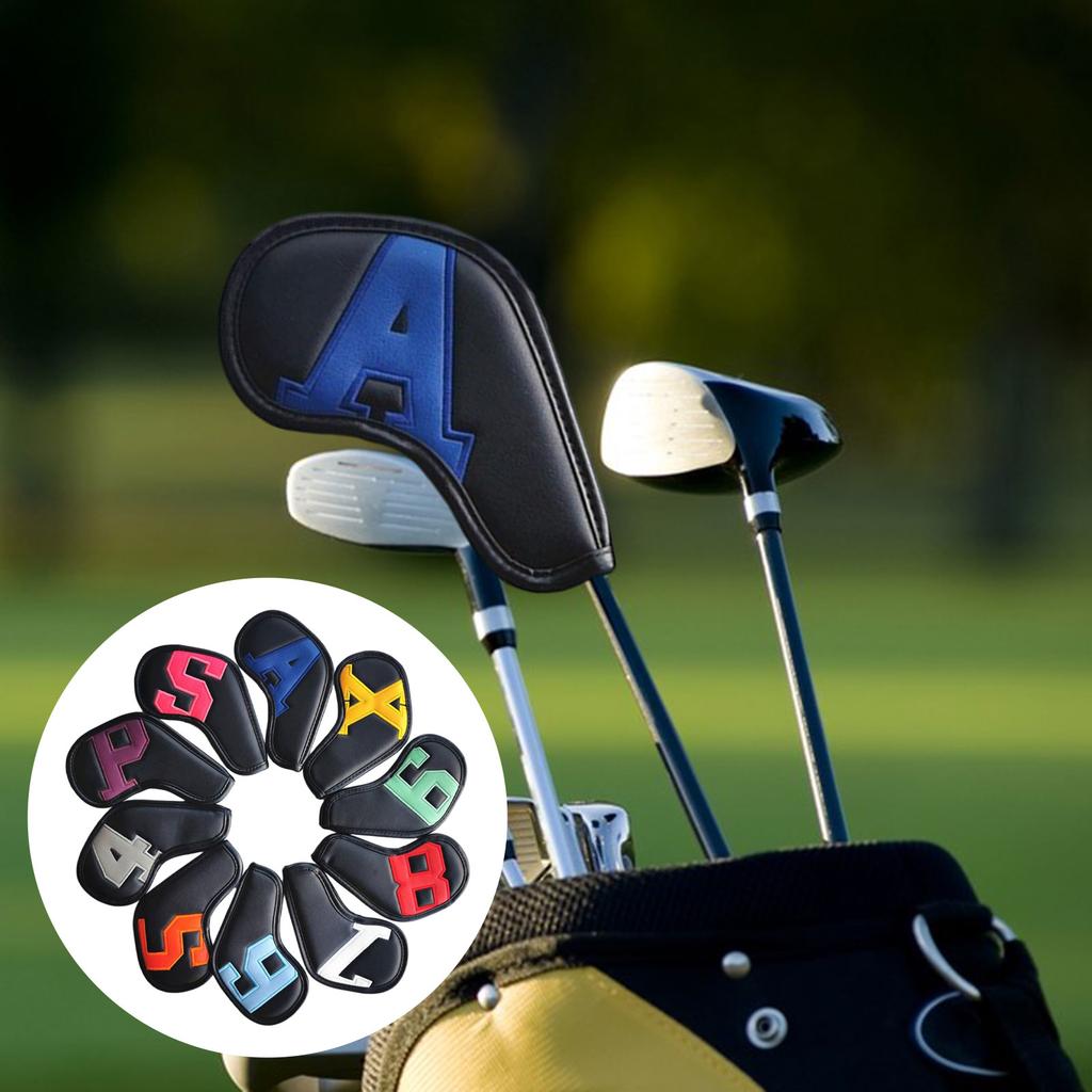 10 Pcs Golf Iron Head Covers PU Golf Head Covers New Colorful Magnet Closure Headcovers Practical Wear Resistant golf Protectors