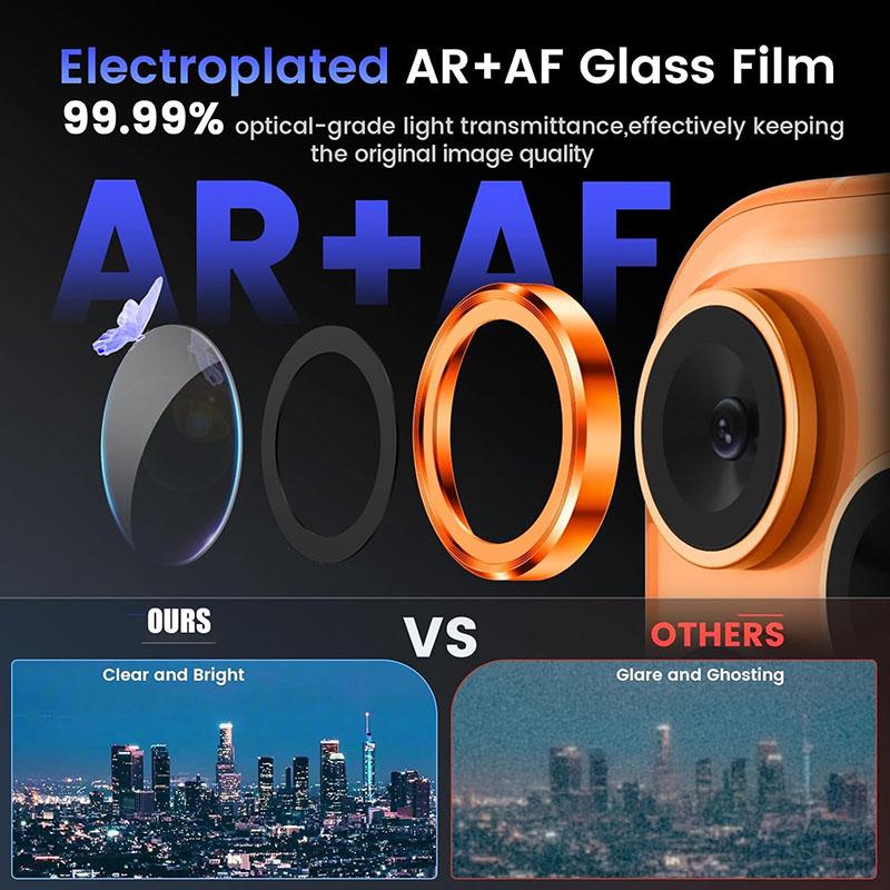 Protetor de Câmera de Metal e Vidro para IPhone 17Pro Max Air 16 15 14 17 Pro 17 ProMax 16 Plus Lente Capa de Anel de Vidro Temperado para IPhone17 Pro Max Capa de Lente