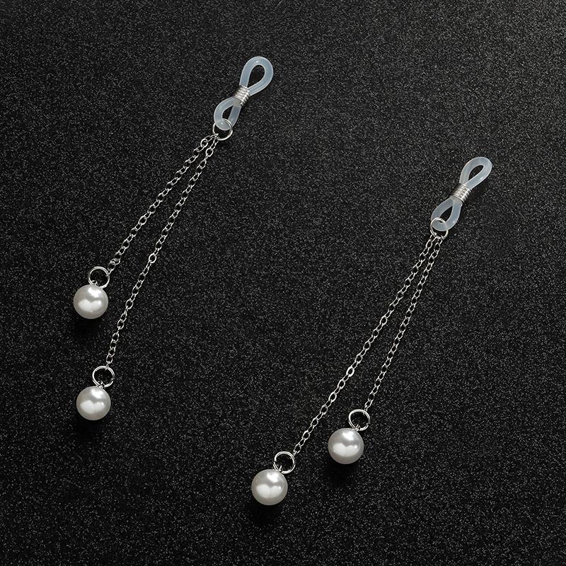 1 Pair Sexy Vintage Pearl Pendant Nipple Clip Chest Chain Suitable For Wearing At Nightclubs Parties And Valentine'S Day