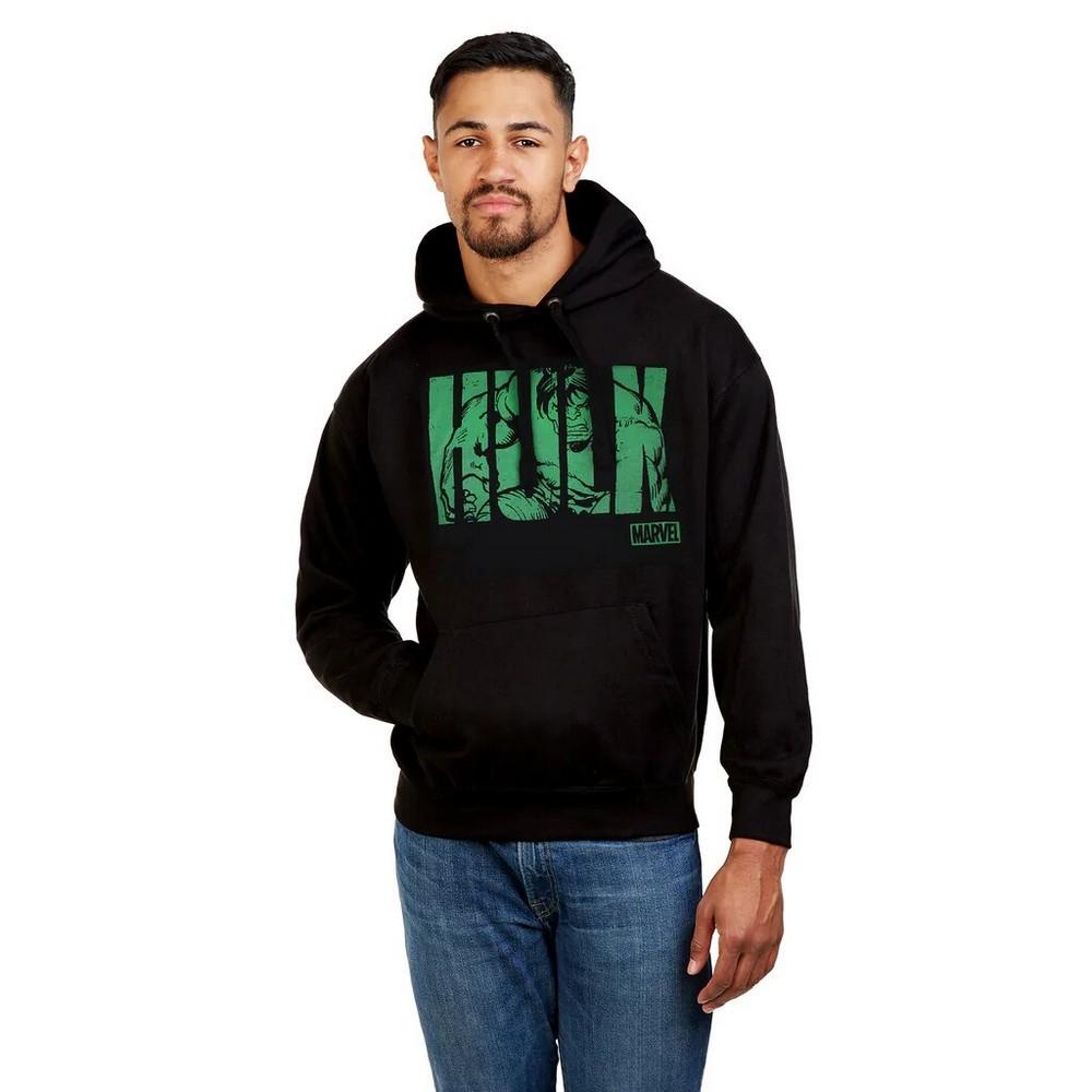 Marvel Mens Hulk Text Cotton Hoodie