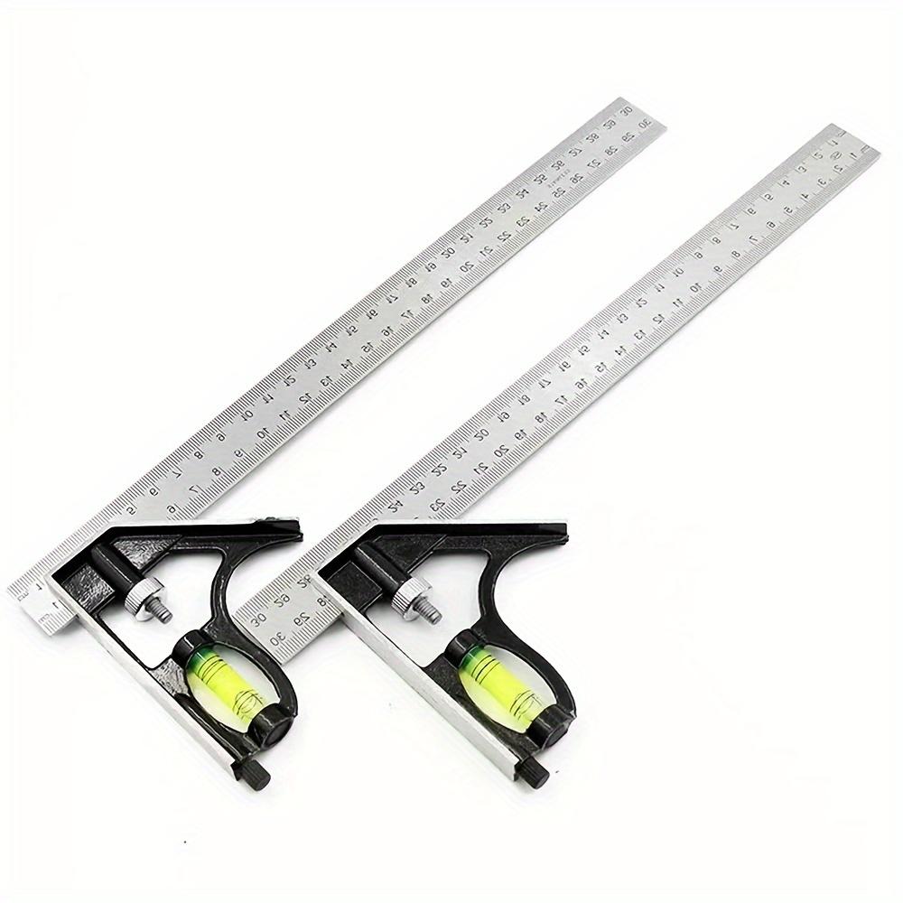 A Set of Three-in-one Multifunctional Adjustable Woodworking Tools- Stainless Steel Combination Square, Equipped with a Digital Angle Gauge and Ruler