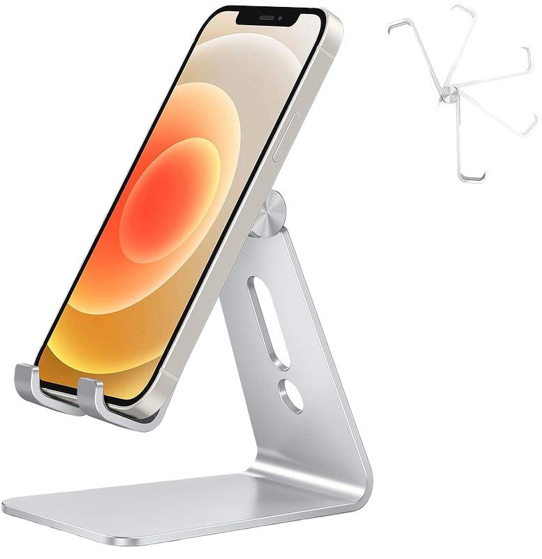 Bed & Desk Use Cell Phone Stand Holder Angle Height Adjustable Aluminum Alloy Portable Desktop Mobile Phone Tablet Stand Lay Flat чёрный
