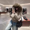 Waist Short Down Jacket Women's New Big Fur Collar Bread Jacket White Duck Down Small Winter Coat