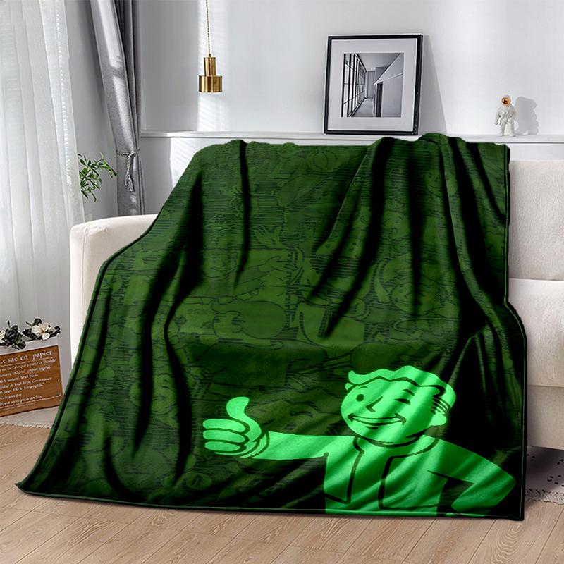 Vault-Tec Flannel Blanket Soft All-Season Throw, Design for Camping, Car Travel, Hiking Sofa, Bed, Office Perfect Gift for Parties