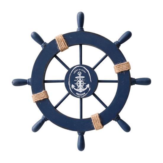 

Yousheng 11 Nautical Beach Wooden Ship Wheel Wall Art Coastal Style Boat Steering Wheel Wall Hanging Ornament with Starfish And Hemp Rope for Living темно-синий