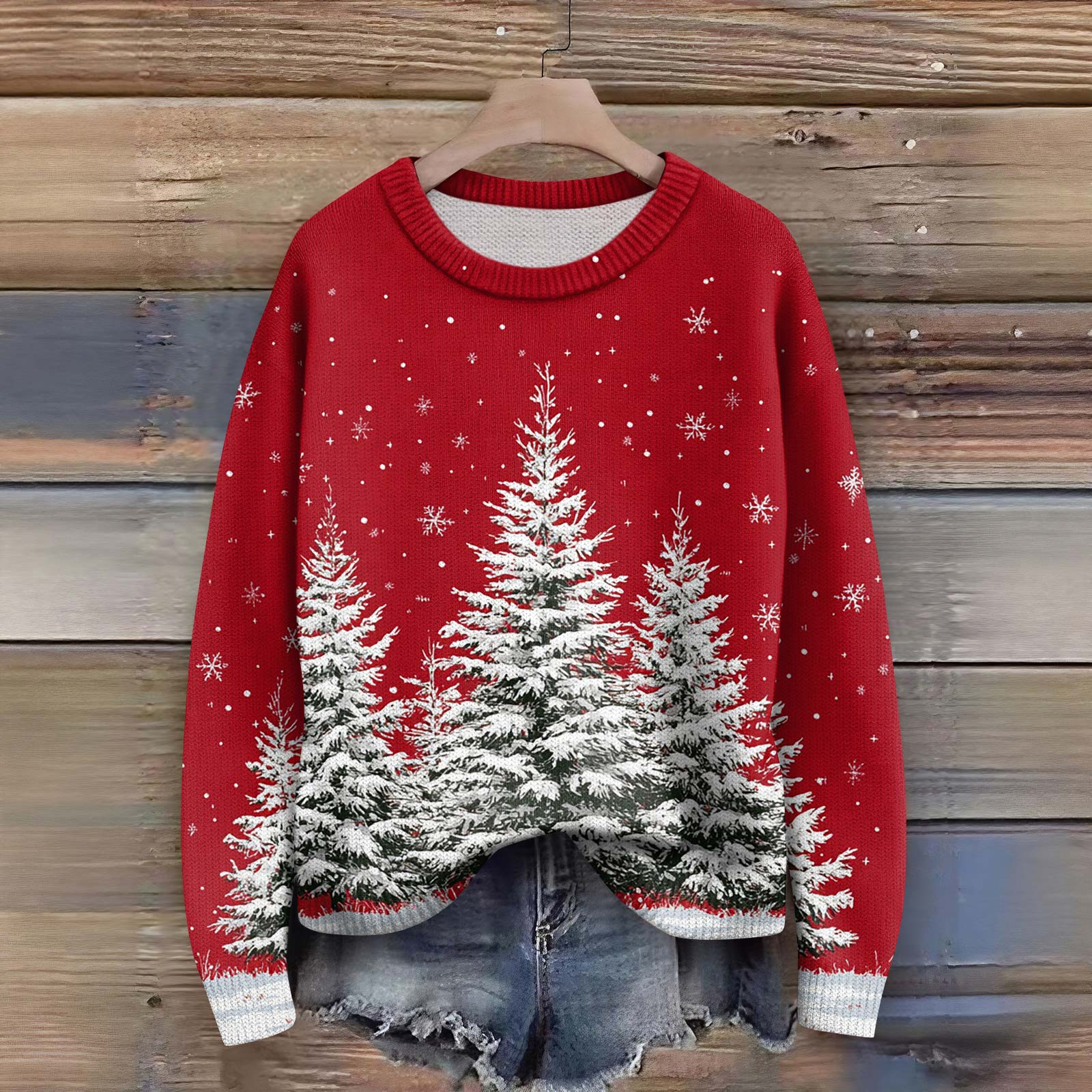 

Пуловеры с длинным рукавом для женщин, с круглым вырезом, повседневные, милые, с принтом, вязаные, оверсайз XL арбуз красный