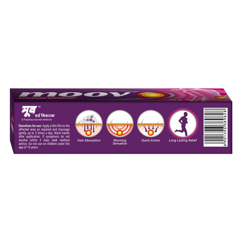Moov Fast Pain Relief Cream 75g Pack of 2 | Quick Relief for Back, Muscle, Joint & Knee Pain, Sports Injuries