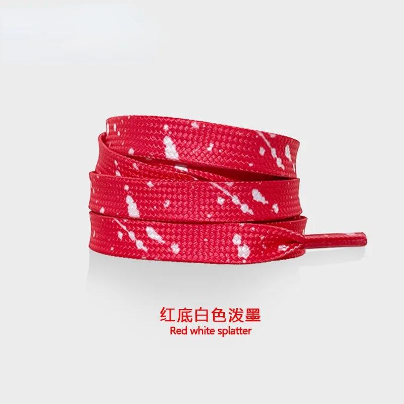 Splash Ink Flat Shoelace Rainbow Shoelaces for Shoes Print Colorful Shiny Shoe Laces Women Sneakers Shoestrings Accessories 2 Pc