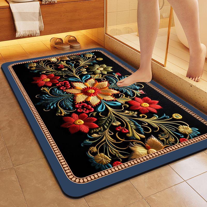 Entrance Mat Bathroom Entrance Door Mat Non Slip Absorbent Wear-resistant Floor Mat Kitchen Mat