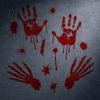 PVC Wall Decal Halloween Blood Handprints/Footprints Stickers, Removable Decals, Spooky Waterproof Damage-free Window DIY Decoration for Living