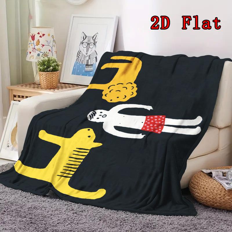 Cats Lions and Humans 2D Flat Pattern Flannel Blanket High quality All Seasons Warmth and Comfort Perfect for Christmas Gifts.MMT0918338