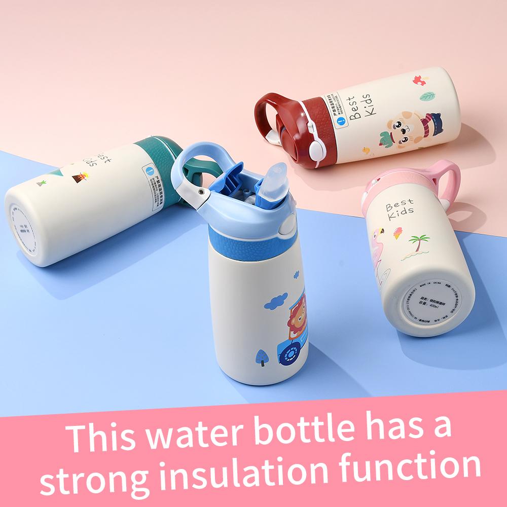 400ML Children Thermos Water Bottle Kids Thermos Mug Baby Duck Billed Straw 316 Stainless Steel Vacuum Flasks Tumbler Thermo Cup