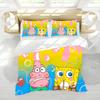 Yellow Square Sponge Anime Cartoon Duvet Cover Single/Double/Queen/King  Pillowcase Set Adult Bedroom Children Comforter Bedding