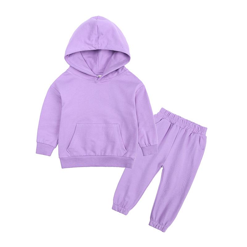 2026 Autumn/Winter European & American Boys' Solid Color Jacket Plus Velvet Hoodie & Long Pants Set (Middle & Big Kids)
