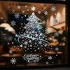 Christmas Decoration Window Stickers Golden Xmas Tree Window Clings Stickers Glass Mirror Sticker New Year Door Mural Sticker