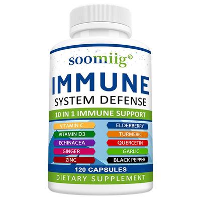 Vitamin C, Vitamin D3, Zinc, 7 Natural Herbal Extracts, Multivitamin Supplements, 120 Capsules