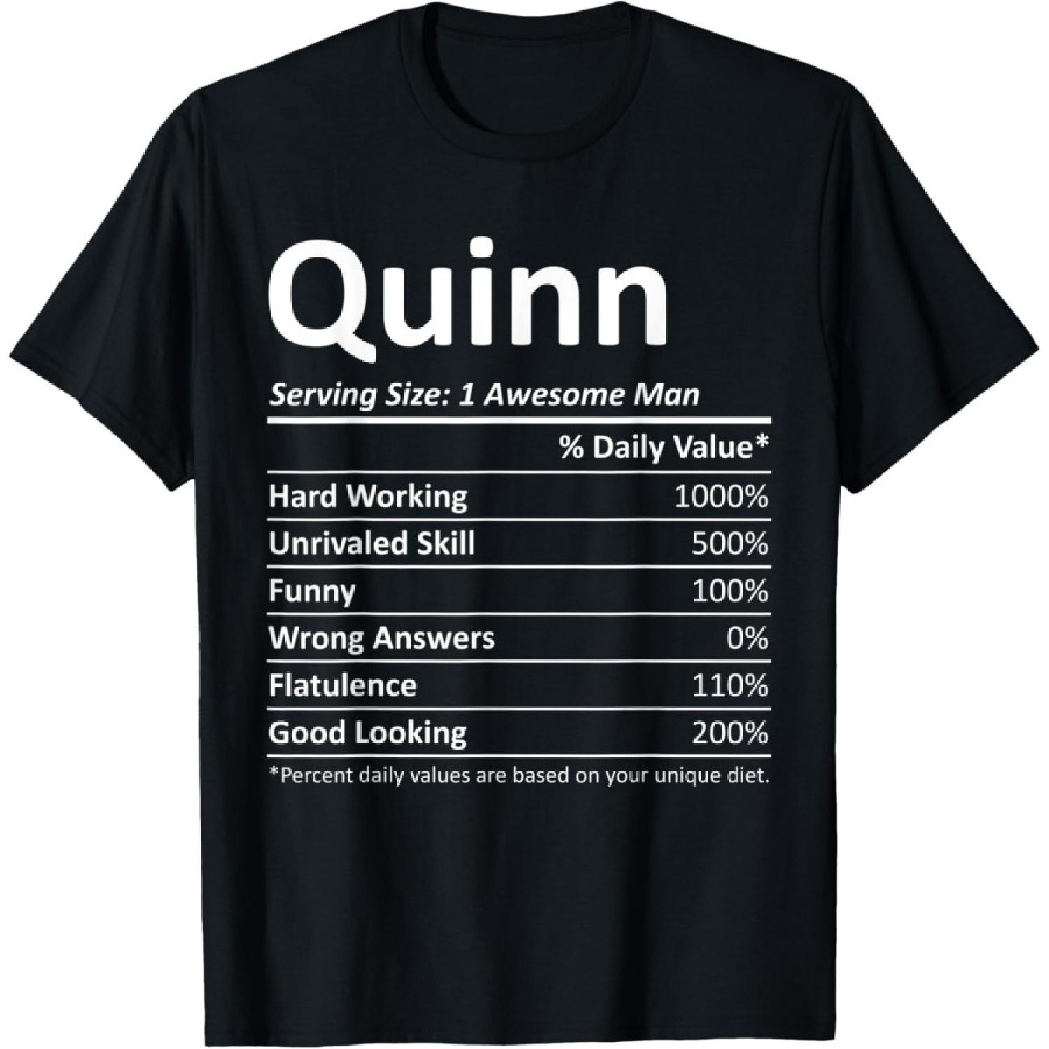 

QUINN Nutrition Funny Birthday Personalized Name Gift Idea T-Shirt XXXXXL чорний