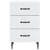 White Nightstand with Drawers 43 x 41 x 66.5 cm Engineered Wood