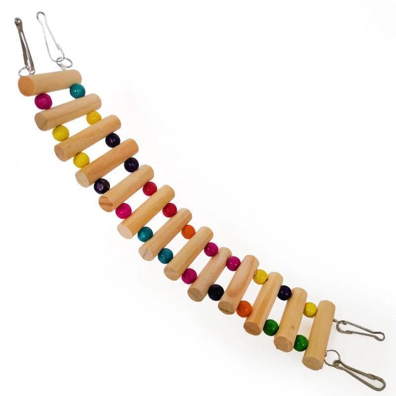 New Useful Wooden Hamster Climbing Stairs Parrot Play Toys Guinea Pig Chinchilla Seesaw Sports Toys Small Pet Exercise Accessory