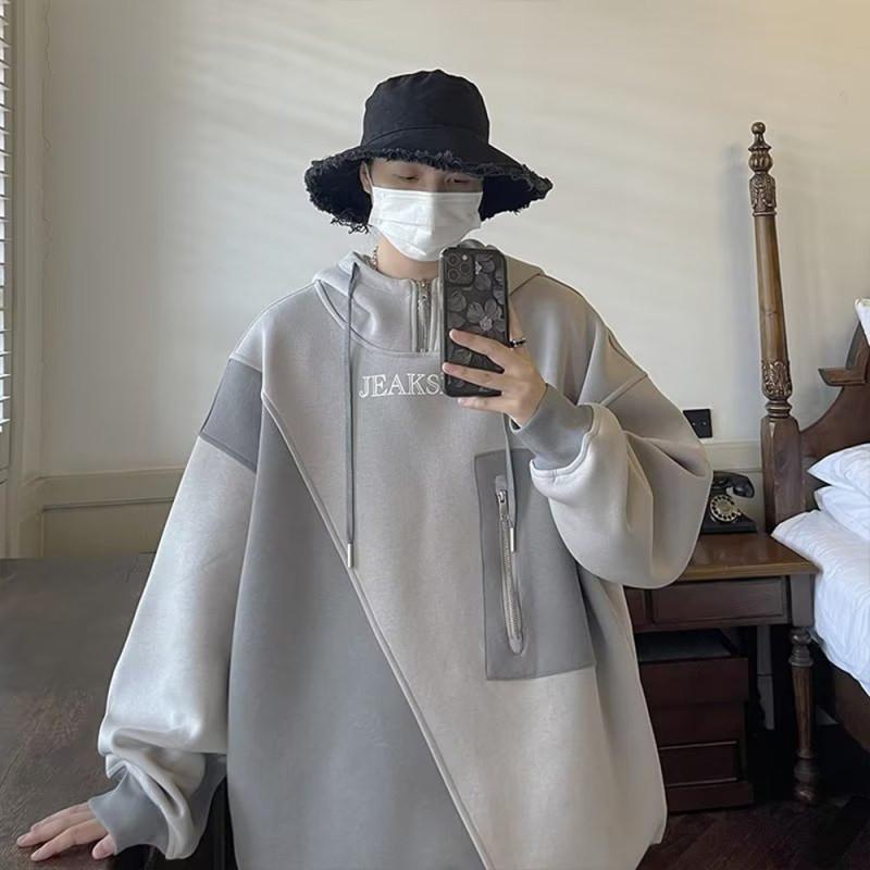 Hiphop mikina pánská High Street zimní oversize bunda s kapucí top s dlouhým rukávem