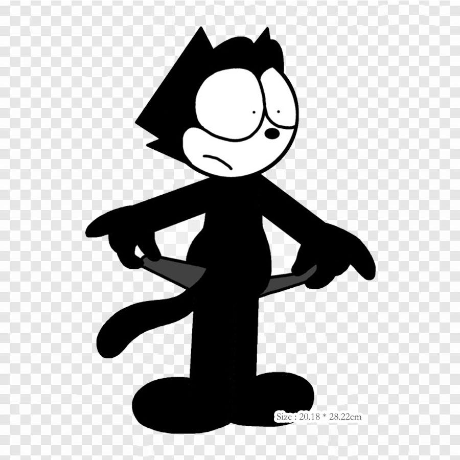 Cartoon Felix The Cat Drawing Iron On Heat Transfer Printing Vinyl Patches Sticker for Clothes DIY Appliques Washable Patches