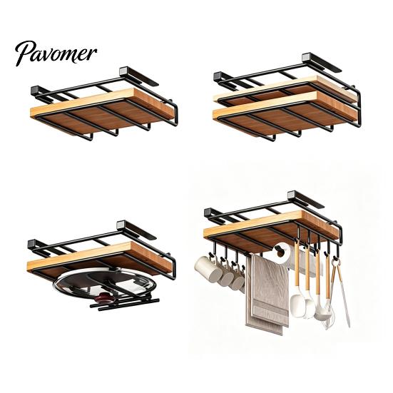Under Cabinet Storage Iron Cutting Board Rack, Anti-slip Under Cupboard Hanging Kitchen Sink Accessory Organizer, Space Saving Drying Rack for