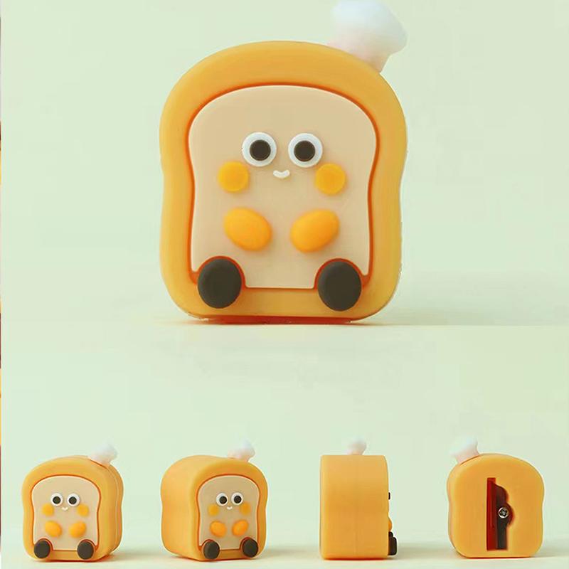 1 Pc Cute Kawaii Butter Toast Pencil Sharpener School Office Supply Creative Stationery Lovely Dessert