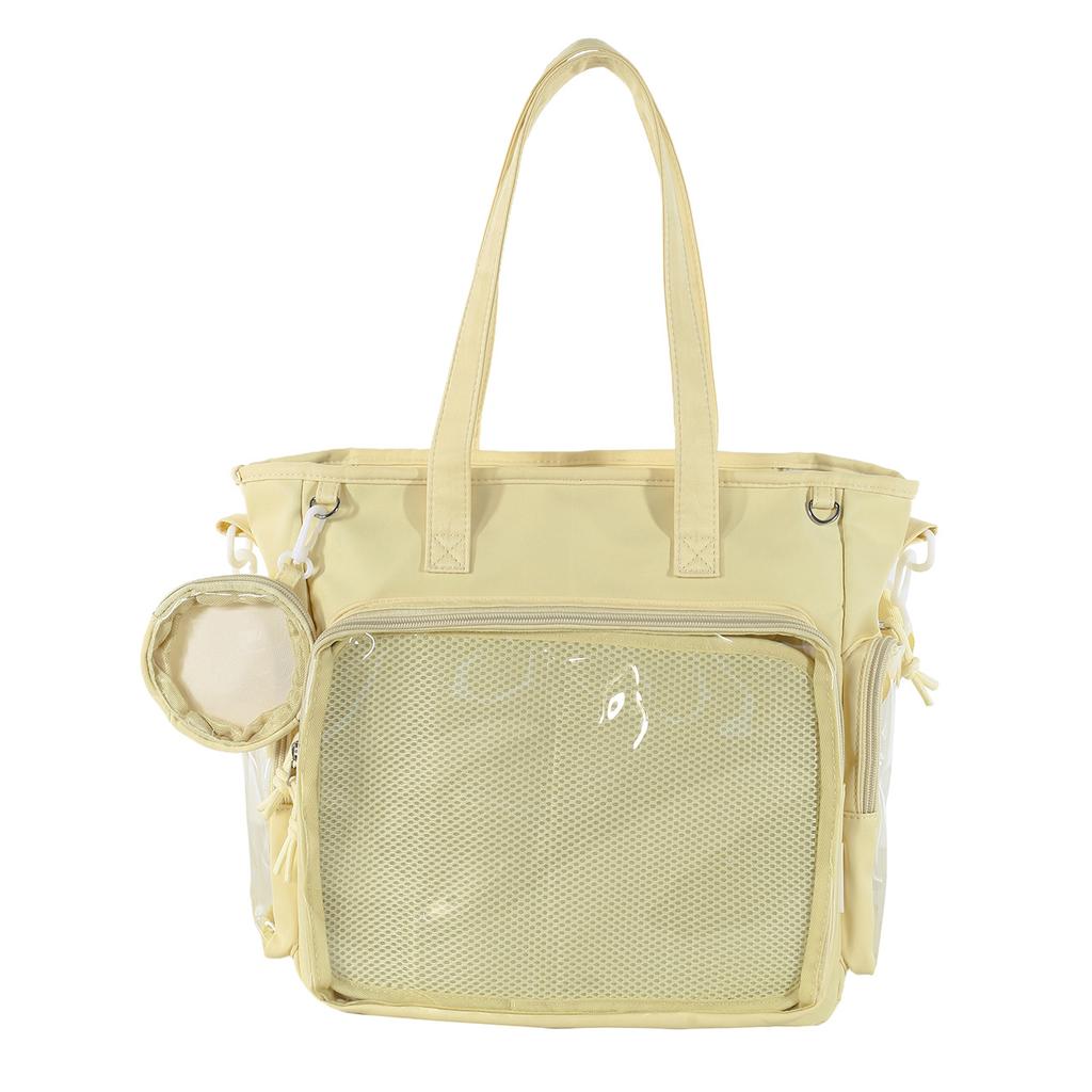 New Large Capacity Clear Itabag Tote Bag Girls Lightweight Nylon Pin Display Kawaii School Book Shoulder Bag Female Ita Handbag