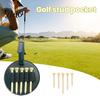 Golfbag Hängeverschluss Teehalter Clip-on Organizer, PU-Leder Balltasche mit dehnbarem Riemen, Leichter Zugriff Tragbar Vintage-Stil, 5 Schlitze