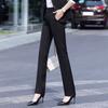 2024 Women's Slimming Black Suit Pants: Spring/Autumn Straight Leg Drapey Professional Wear