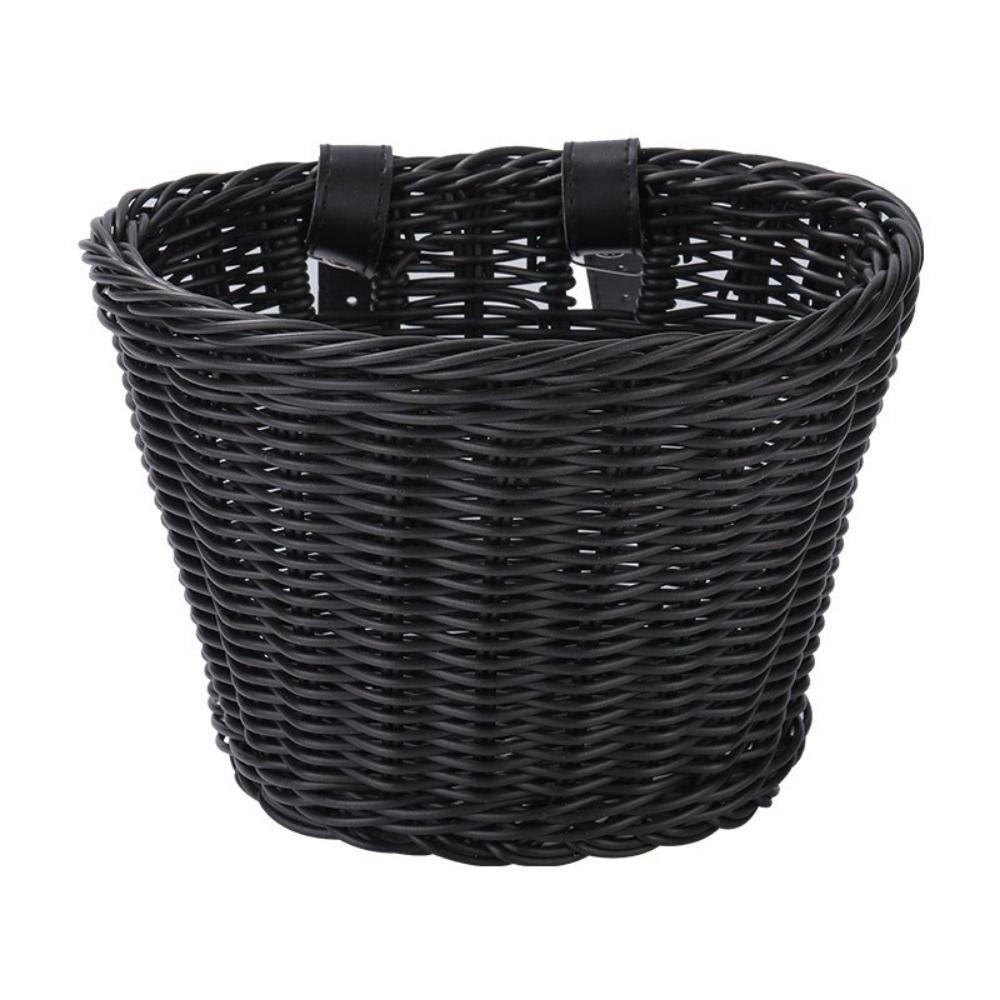 with Belt Kids Bike Basket 10 Colors Retro Woven Bicycle Basket Bicycle Accessories
