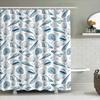 Sea Shell Shower Curtain Bath Decor Blue White Marine Printed Polyester Waterproof Bathroom Rug Mat Cover