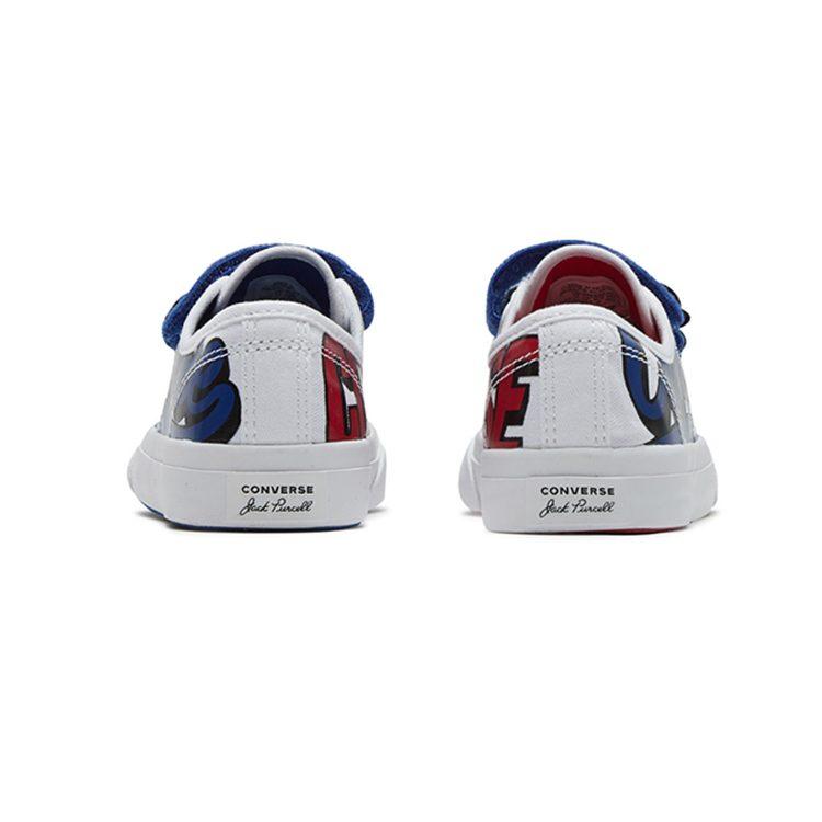 Converse Jack Purcell Low Top Kids' Skateboarding Shoes White Blue Children Aged 3 7 Years Old 366490C