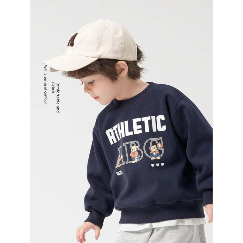 Boys' Sweatshirt for Spring and Autumn, Toddler Top, Spring 2026 New Round-Neck Clothing, Children's Wear