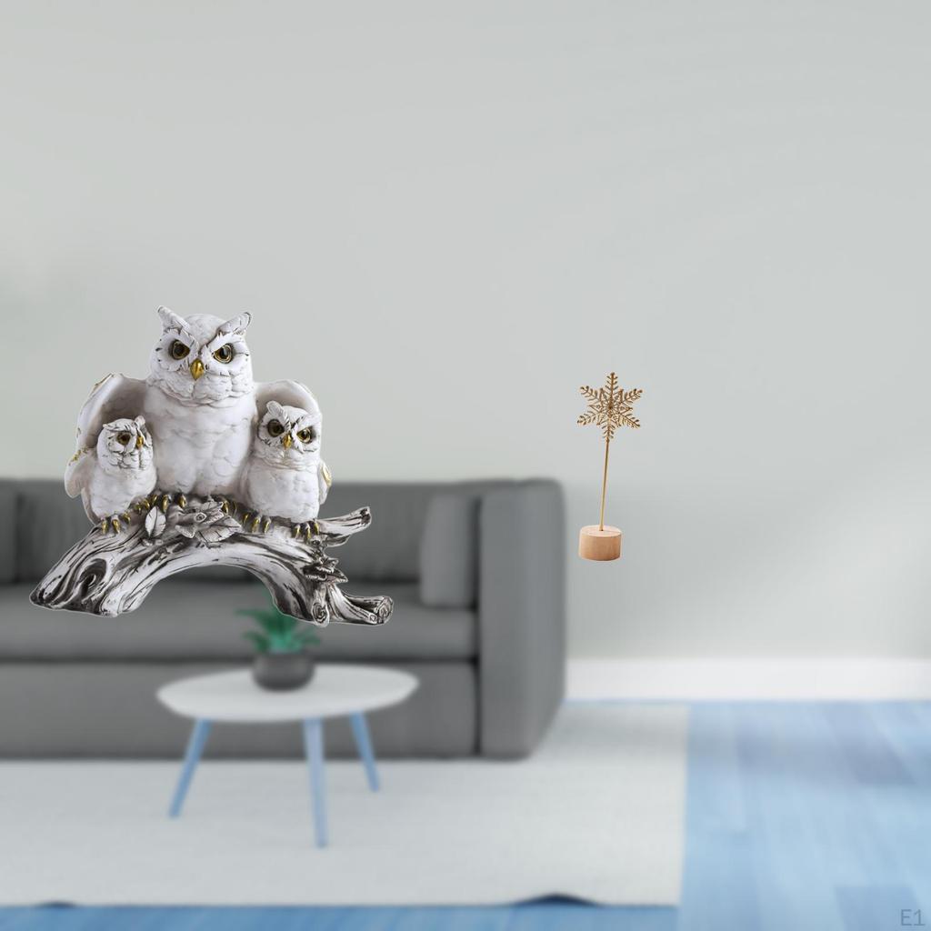 Modern Owl Figurine Abstract Animal Tabletop Sculpture Creative Nordic Ornament for Living Room