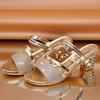 Sandals women's thick heel one heel wear thick heel sandals summer new two women's shoes open toe Chinese and Korean version
