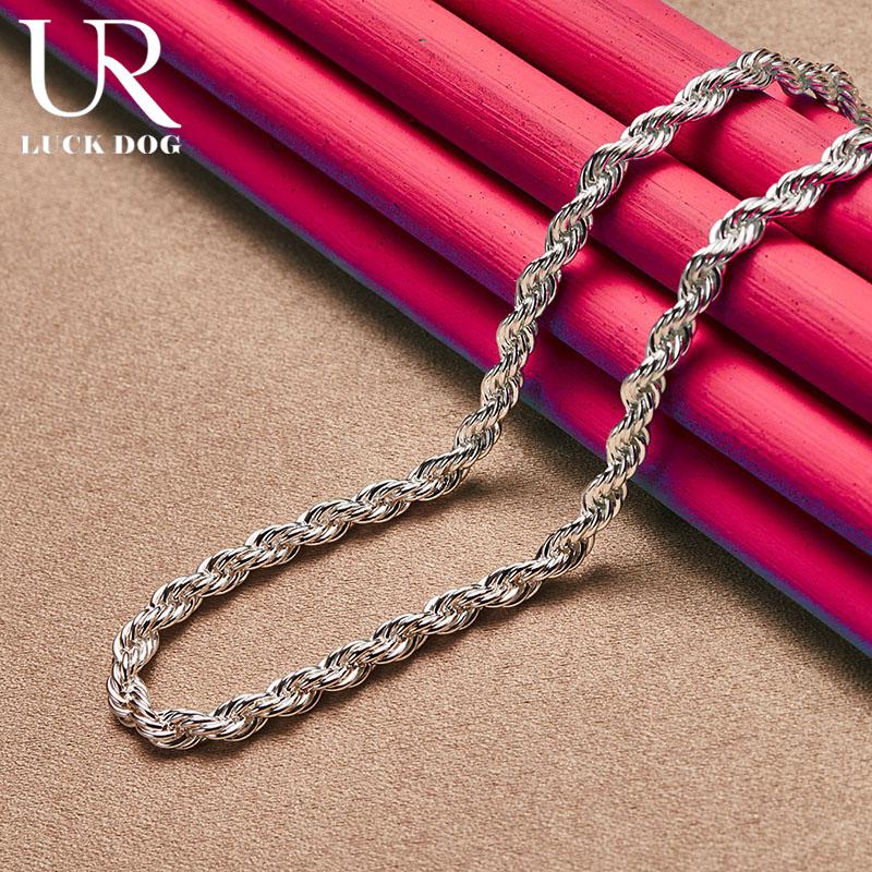 925 Sterling Silver Twisted Necklace Fashionable Wedding Jewelry