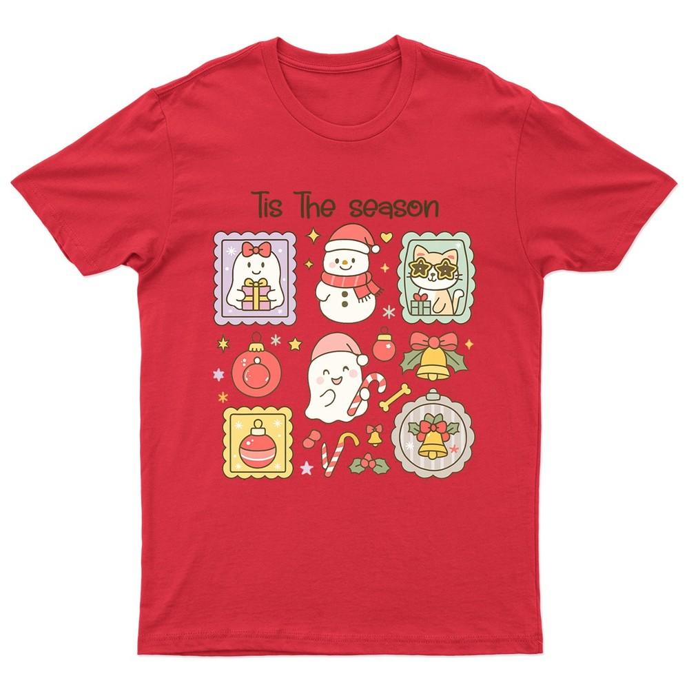 Tis The Season Christmas TShirt Unisex Gift Retro Seasonal Funny Xmas Santa a