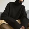 Women's Turtleneck Long Sleeve Knit Top Loose Fit Elegant Casual Sweater Solid Cashmere Blend Pullover
