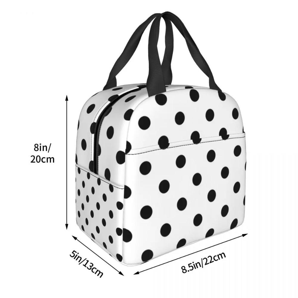 Borsa Termica Pranzo Fantasia Pois Carina per Donne Bambini Scatole per Cibo Portatili Pranzo Termico Borsa Tote