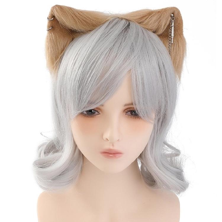 Ethnic Style Plush Foxes Hairband with Dangle Earring Woman Girl Hairband