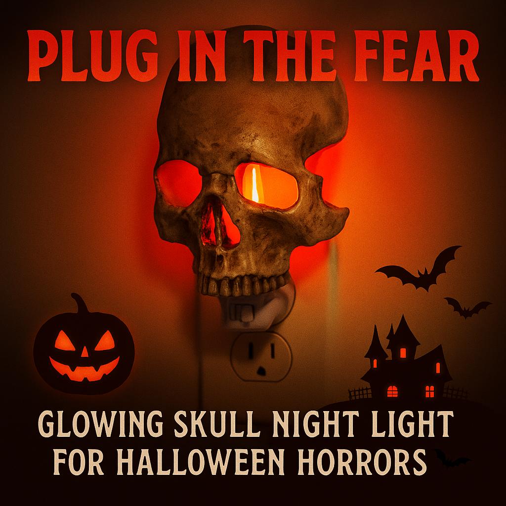 Halloween Skull Night Light Plug In Wall Lamp Spooky Atmosphere Adjustable LED Skull Night Lamp For Bedroom Living Room Decor
