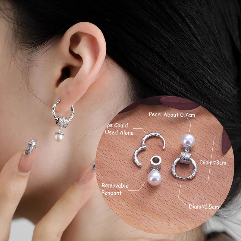 PANJBJ 925 Silver Bow Knot Earring for Women Texture Tassels Sweet Romantic Korean Jewelry Gift